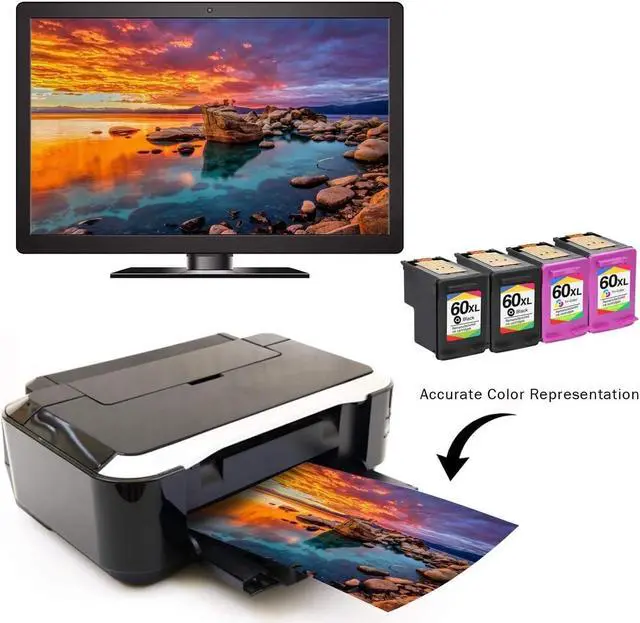 Alt view image 4 of 7 - Limeink Remanufactured Ink Cartridge 60XL 60 XL Replacement  Envy 100 110 120 Photosmart c4680 c4780 c4795 d110 Deskjet d2680 f2430 f4280 f4440 f4480 f4580 Printer (2 Black, 2 Color)