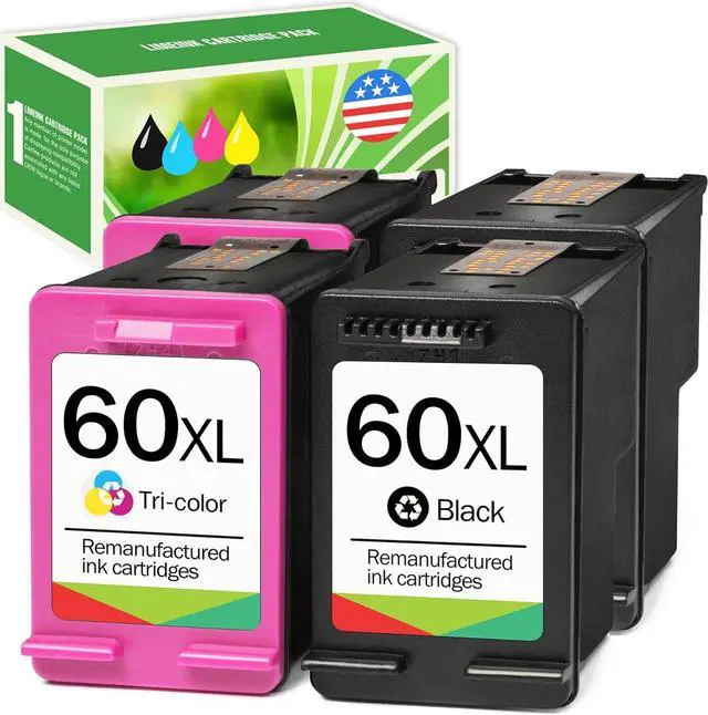 Main image of Limeink Remanufactured Ink Cartridge 60XL 60 XL Replacement  Envy 100 110 120 Photosmart c4680 c4780 c4795 d110 Deskjet d2680 f2430 f4280 f4440 f4480 f4580 Printer (2 Black, 2 Color)