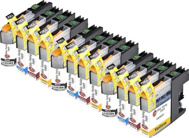 Main image of Blake Printing Supply Compatible Ink Cartridge Replacement for Brother LC201, LC203 (Black, Cyan, Magenta, Yellow, 12-Pack)