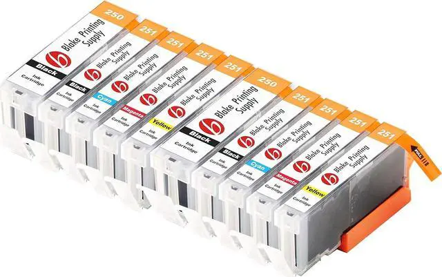 Main image of Blake Printing Supply Compatible Ink Cartridge Replacement for Canon PGI-250XL, CLI-251XL, Canon 251, Canon 250 (Pigment Black, Black, Cyan, Magenta, Yellow, 10-Pack)