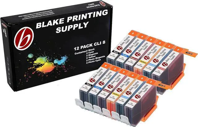 Main image of 12 Pack Blake Printing Supply CLI8 Ink Cartridges for Canon PIXMA iP6600D PIXMA iP6700D