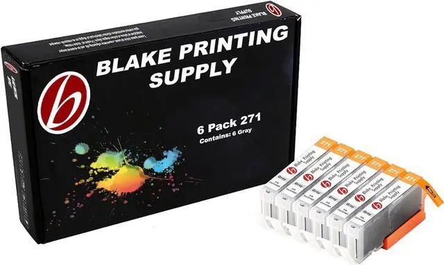 Main image of 6 Gray Blake Printing Supply CLI-271XL 271 XL Cartridges for Canon PIXMA MG7700 PIXMA MG7720 PIXMA TS8020 PIXMA TS9020