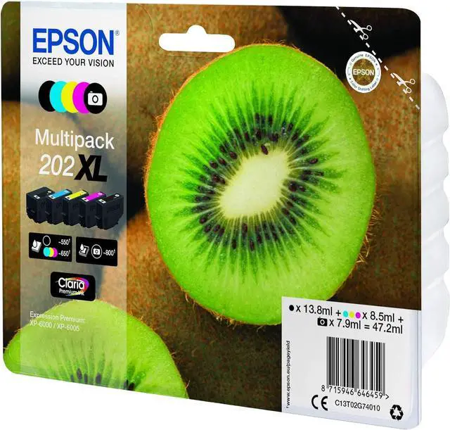 Alt view image 3 of 3 - Epson T02G740 5 Pack of Original Inkjet Cartridges