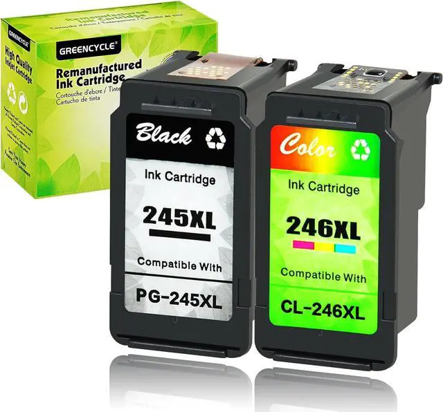 Main image of greencycle Remanufactured PG245XL CL246XL 245XL 246XL Ink Cartridge Compatible for Canon Pixma MX490 MG2522 MG2525 MG2922 MG2924 MG3022 MG3029 TS3120 TS3122 TS202 Printer (1 Black, 1 Tri-Color)