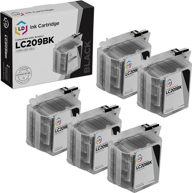 Main image of LD Compatible Ink Cartridge Replacement for Brother LC209BK Super High Yield (Black, 5-Pack)