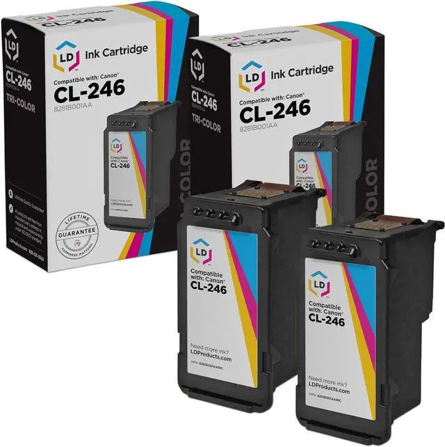 Main image of LD Remanufactured Ink Cartridge Replacement for Canon CL-246 (Color, 2-Pack)