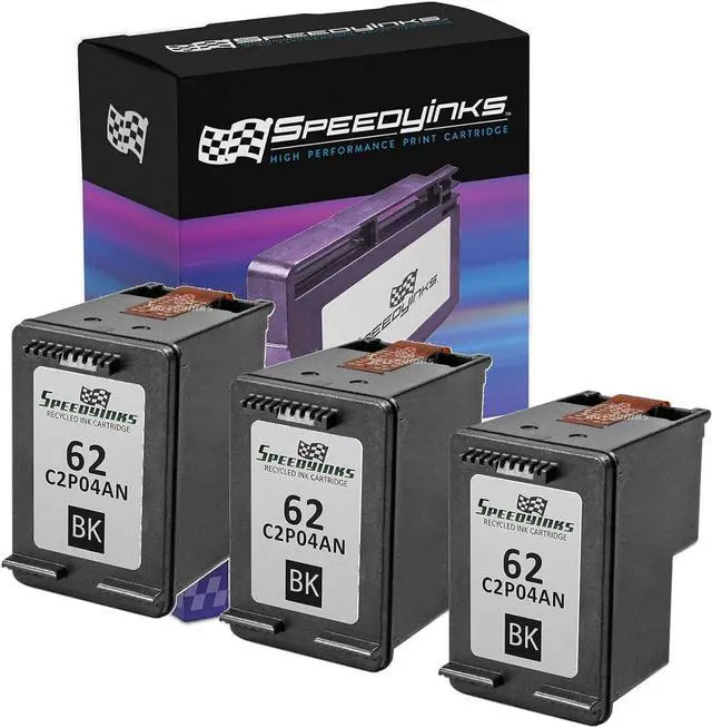 Main image of Speedy Inks Remanufactured Ink Cartridge Replacement  62 C2P04AN (Black, 3-Pack)