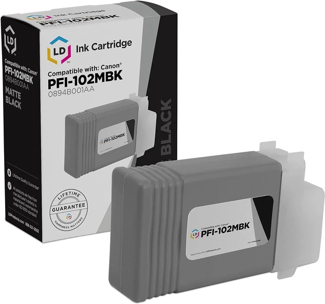 Main image of LD Compatible Ink Cartridge Replacement for Canon PFI-102MBk 0894B001AA (Matte Black)