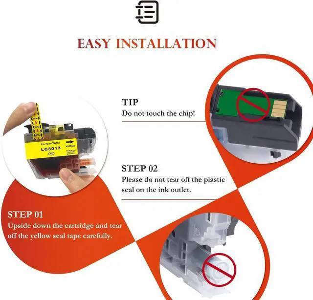 Alt view image 3 of 7 - ejet LC3013 Compatible Ink Cartridge Replacement for Brother LC3013 LC3011 Ink cartridges for Brother MFC-J491DW MFC-J895DW MFC-J690DW MFC-J497DW Printer Tray (2 Black| 2 Cyan| 2 Magenta| 2 Yellow)