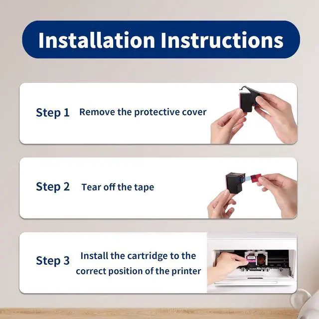 Alt view image 6 of 7 - SANUNE 63XL Ink Cartridge Combo Pack Remanufactured  Ink 63  Officejet 3830 4650 5255 5258 5200 4652 4655 Envy 4520 4512 DeskJet 2130 2132 Printer (63XL Ink Cartridges Black and Tri-Color)