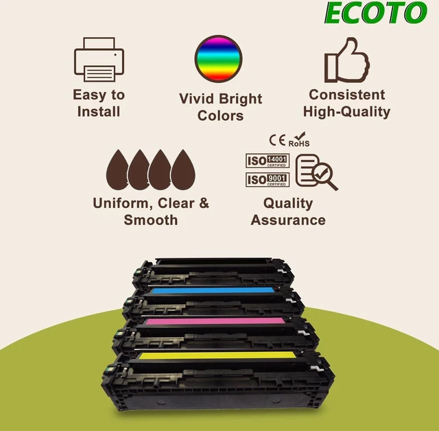 Alt view image 2 of 6 - 4 Pack ECOTO Remanufactured Toner cartridges Replacement for Canon 131 imageCLASS LBP7110Cw MF624Cw MF628Cw MF8280Cw