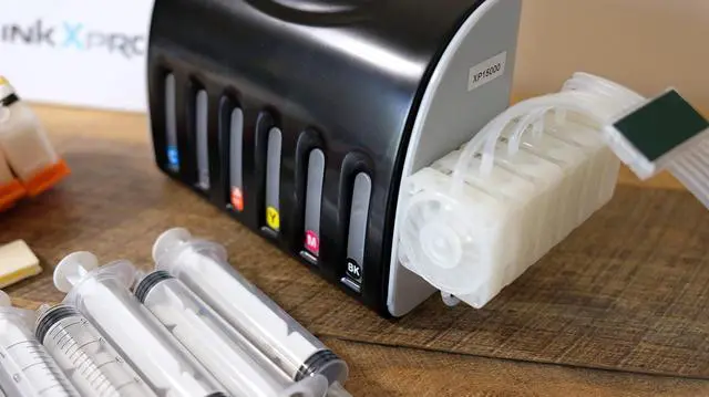 Alt view image 2 of 4 - EcoPRO 312XL Empty Ink System CISS Refillable Cartridge Kit for Chipless Firmware Installed EPSON XP-15000 Printer (with Ink Flow Control Damper)