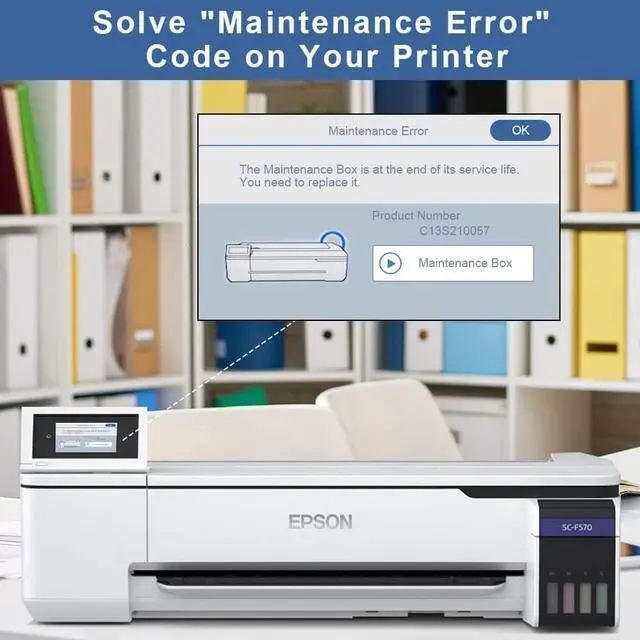 Alt view image 2 of 6 - Poschink F570 Maintenance Box (C13S210057/SC13MB/S2100) Replacement for Surecolor SC-F570 Pro / T3170 T3170M T3170X T5170 T5170M T2170 Printers - 2 Packs