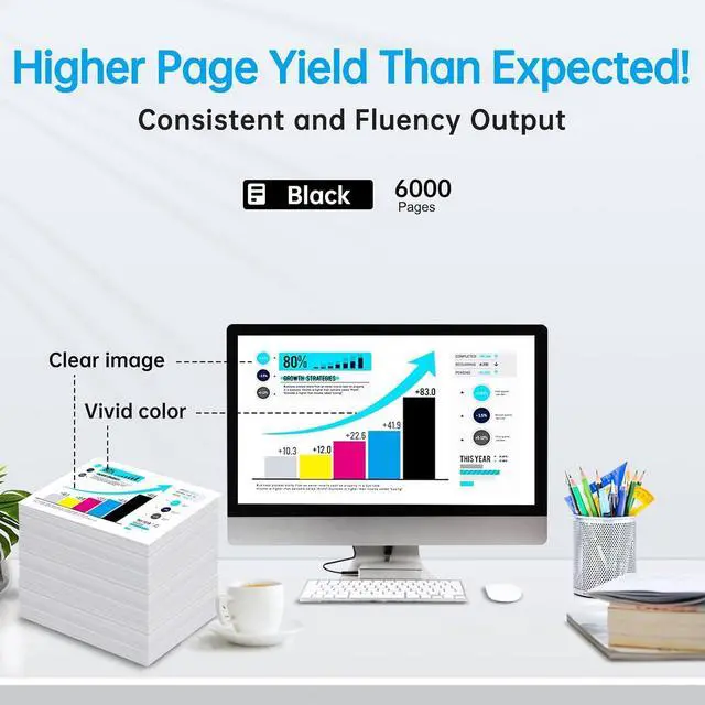 Alt view image 4 of 7 - LC406 XL LC406XL Black Ink Cartridges for Brother LC406XLBK LC406BK LC406 XL BK Ink Work for Brother MFC-J4335DW XL MFC-J4535DW MFC-J5855DW MFC-J6555DW Printer (2 Black)