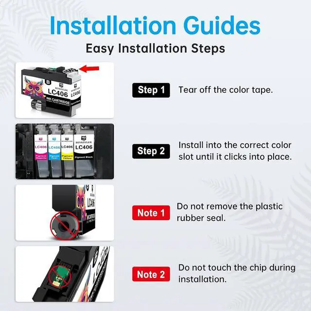 Alt view image 6 of 7 - LC406 XL LC406XL Black Ink Cartridges for Brother LC406XLBK LC406BK LC406 XL BK Ink Work for Brother MFC-J4335DW XL MFC-J4535DW MFC-J5855DW MFC-J6555DW Printer (2 Black)