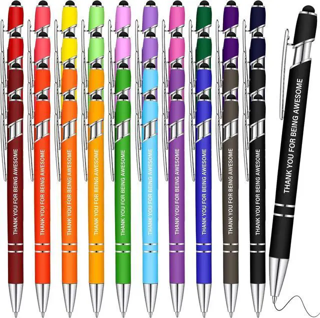 Main image of 40 Pcs Inspirational Pens Employee Appreciation Pens Motivational Black Ink Nurse Pens Fun Greeting Quote Ballpoint Pen for Events Parties Office Worker Teacher Nurses Staff Employee (Elegant Color)