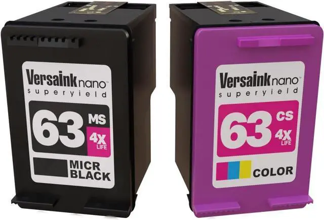 Alt view image 3 of 4 - VersaInk-Nano 63 MS MICR Black Ink Cartridge for Check Printing & VersaInk-Nano 63 CS Tri-Color Ink Cartridge Pack