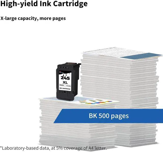 Alt view image 4 of 7 - 245XL PG-245XL Ink Cartridge 2 Black for Canon 245 PG-245 PG245 XL PG-243 243XL Ink for PIXMA TR4500 TS3122 MG2522 TR4520 MX492 TS3322 MG2500 MX490 TR4522 TS202 TS3320 TS3120 TS3100 Printer|PG245XL