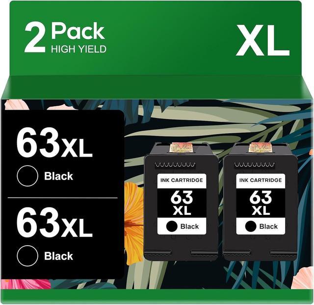 63XL for HP Ink 63 XL Ink Cartridges Black Color Combo Pack for HP63 HP63XL  for OfficeJet 3830 4650 5255 3833 5200 3836;for Envy 4520 4522 4516 ;for  DeskJet 3630 3632 1112 3634 2132 2130 1110 Printer 