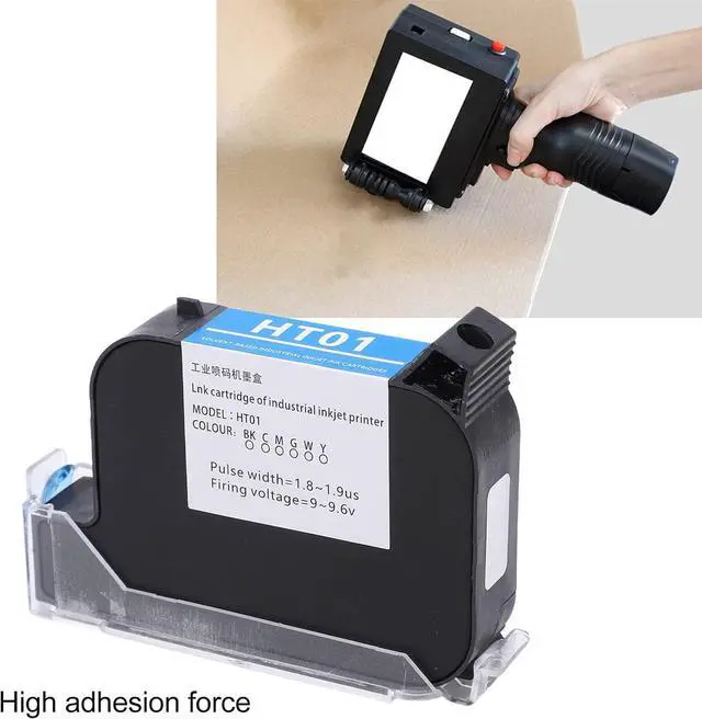 Alt view image 2 of 7 - Handheld Printer Ink Cartridge, 42ML Portable Ink Cartridge Durable Rapid Drying Inkjet Printer Cartridge Replacement 12.7MM Inkjet Printer Coding Machine(Black)