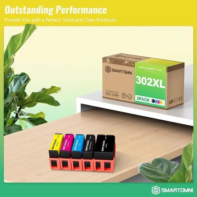 Alt view image 5 of 7 - S SMARTOMNI T302XL Remanufactured 302XL T302 XL Ink Cartridge Replacement for Epson T302XL 302 Ink Cartridge for use in Expression Premium XP-6000 XP-6100 (K+PBK/C/M/Y, 5 Pack)