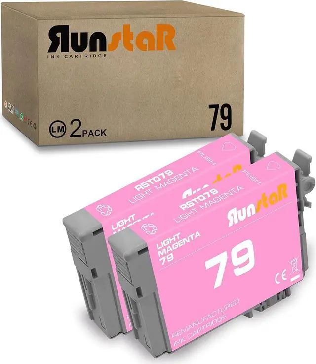 Main image of Run Star 2 Packs 79 T079 Light Magenta Remanufactured Ink Cartridge Replacement for Epson 79 T079 use for Epson Artisan 1430 Stylus Photo 1400 Printer (2 Light Magenta)