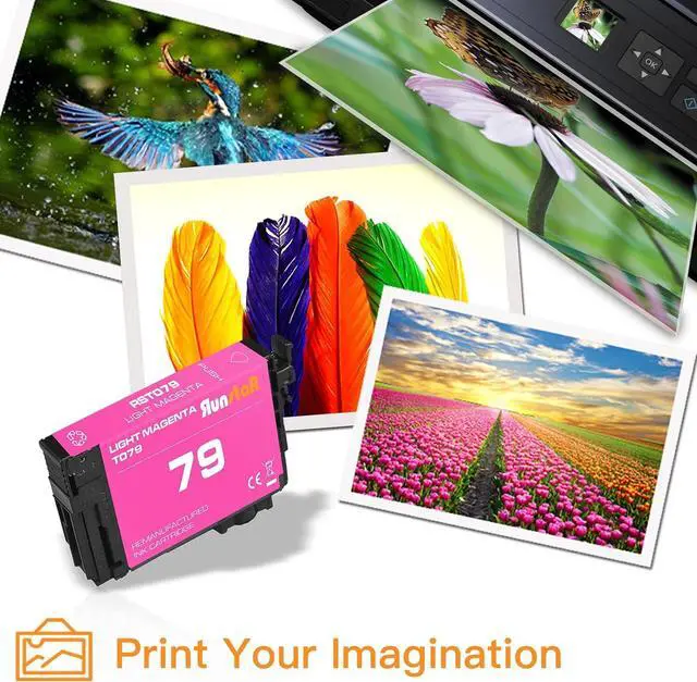 Alt view image 6 of 7 - Run Star 2 Packs 79 T079 Light Magenta Remanufactured Ink Cartridge Replacement for Epson 79 T079 use for Epson Artisan 1430 Stylus Photo 1400 Printer (2 Light Magenta)