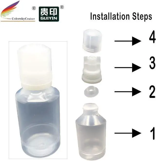 Alt view image 2 of 6 - CS-BE70 Empty Bottles for Epson Ecotank 102 103 104 113 111 105 106 ET7750 ET7700 ET2700 ET2750 ET3750 ET4750 ET2710 ET2711 4pcs (140ML)