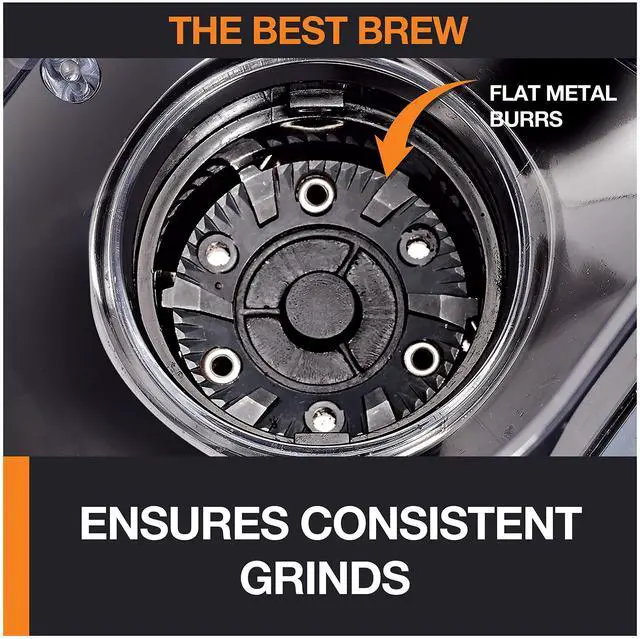 Alt view image 3 of 7 - Precision Burr Coffee Grinder: 12 Settings, 8 oz Capacity for Drip, French Press, Espresso, Pour Over, Cold Brew - Stainless Steel, 110W, Auto-Stop, Easy Clean - Coffee Grinders for Home Use