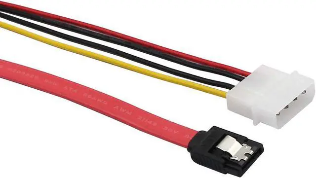 Alt view image 5 of 5 - 22 Pin SATA ATA Data and Power Combo Cable,22Pin SATA to 7Pin Serial ATA Data Cable + 4Pin IDE LP4 Power Cable (Date 40cm)