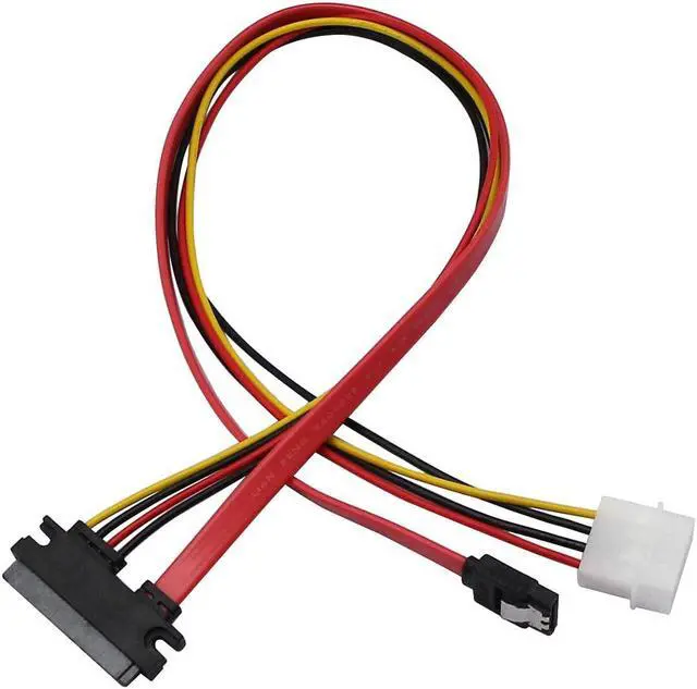 Alt view image 4 of 5 - 22 Pin SATA ATA Data and Power Combo Cable,22Pin SATA to 7Pin Serial ATA Data Cable + 4Pin IDE LP4 Power Cable (Date 40cm)