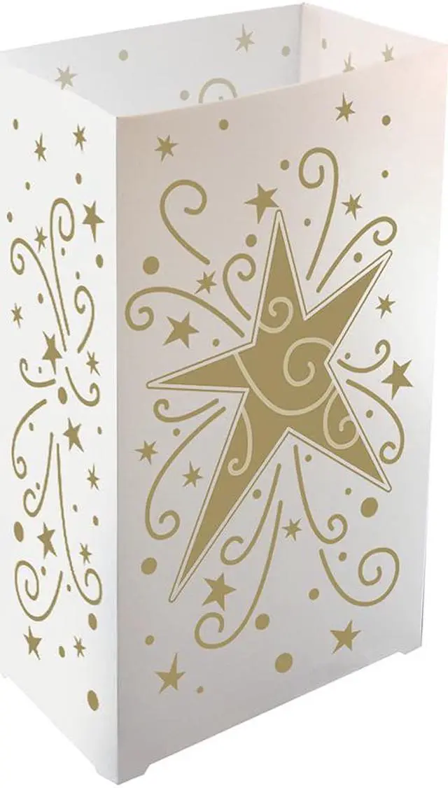Main image of Plastic Luminaria Lanterns, Star - Set of 10