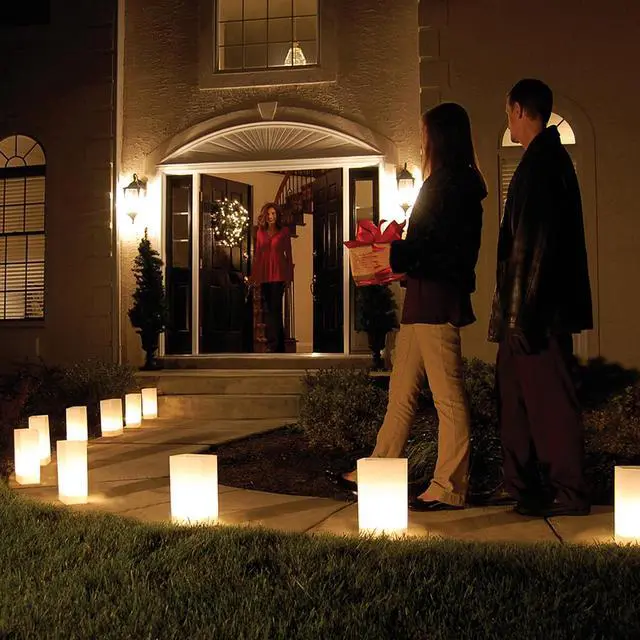 Alt view image 3 of 3 - Electric Luminaria Kit with LumaBases, White - Set of 10