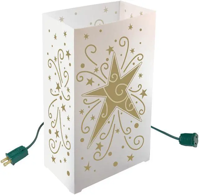 Main image of Electric Luminaria Kit, Gold Star - Set of 10