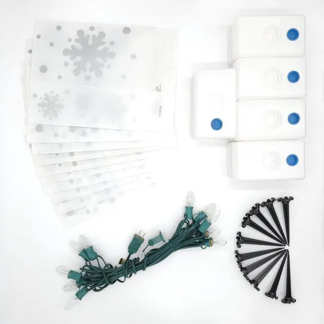 Alt view image 3 of 5 - Electric Luminaria Kit with LumaBases, Snowflake - Set of 10