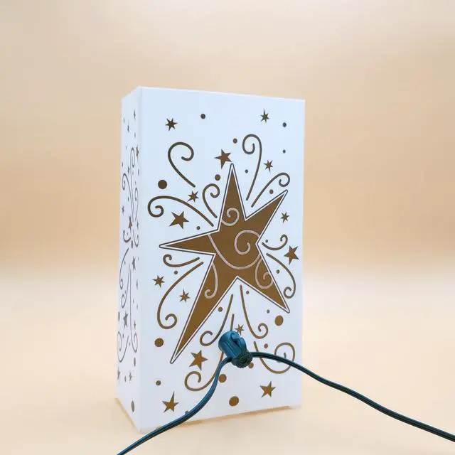 Alt view image 2 of 3 - Electric Luminaria Kit with LumaBases, Gold Star - Set of 10