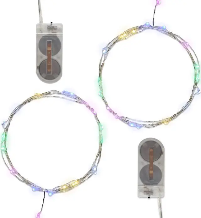 Main image of Battery Operated LED Fairy String Lights, Multicolor - Set of 2