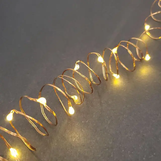 Alt view image 4 of 5 - Battery Operated LED Fairy String Lights, Copper - Set of 2