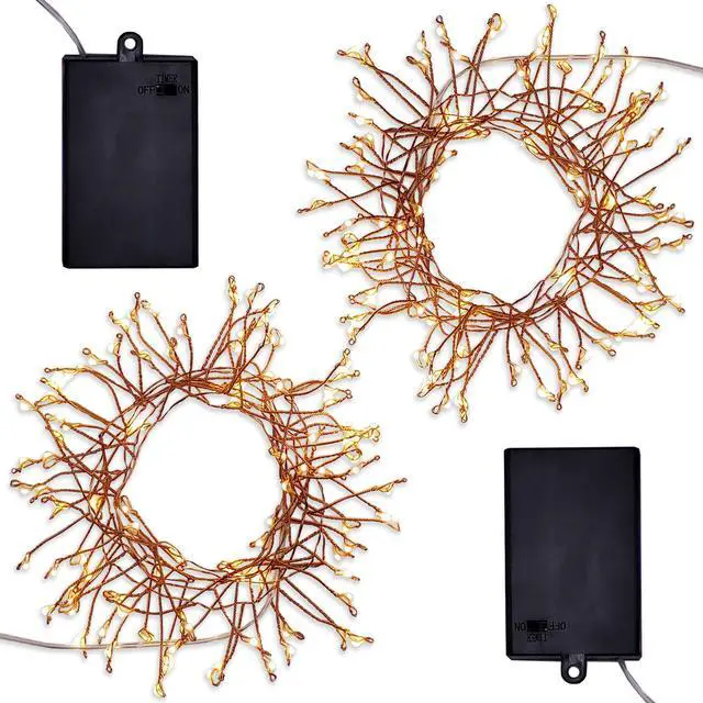 Main image of Battery Operated LED Firecracker Fairy String Lights, Copper - Set of 2