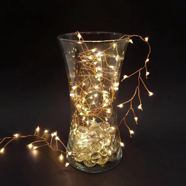 Alt view image 5 of 5 - Battery Operated LED Firecracker Fairy String Lights, Copper - Set of 2
