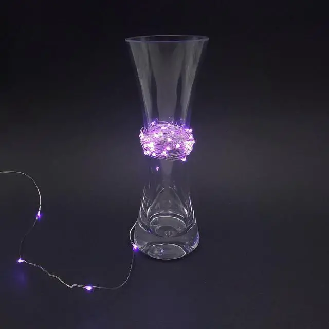 Alt view image 4 of 5 - Battery Operated LED Fairy String Lights, Purple - Set of 2
