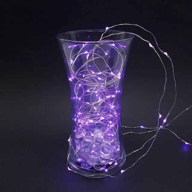 Alt view image 5 of 5 - Battery Operated LED Fairy String Lights, Purple - Set of 2
