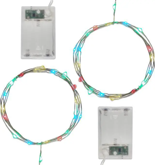 Main image of Battery Operated LED Fairy String Lights, Multicolor - Set of 2