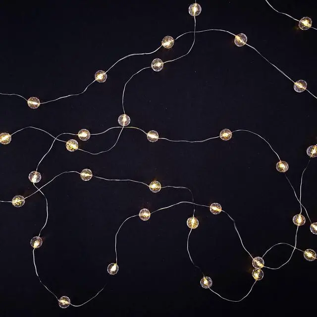 Alt view image 3 of 4 - Battery Operated Mini String Lights with Crystal Balls - Set of 2