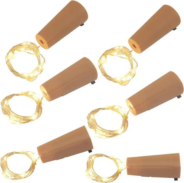 Main image of Battery Operated Wine Cork with White Fairy String Lights - Set of 6