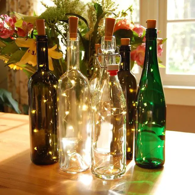 Alt view image 3 of 3 - Battery Operated Wine Cork with White Fairy String Lights - Set of 6