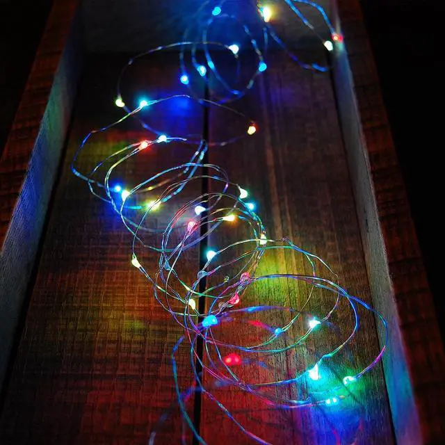 Alt view image 6 of 7 - Battery Operated LED Fairy String Lights, Twinkling Multicolor - Set of 2
