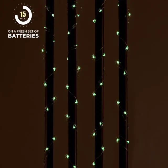 Alt view image 3 of 3 - Battery Operated LED Fairy String Lights, Green - Set of 3