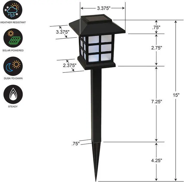 Alt view image 6 of 6 - Solar Powered Ground Lights, Black Window - Set of 4