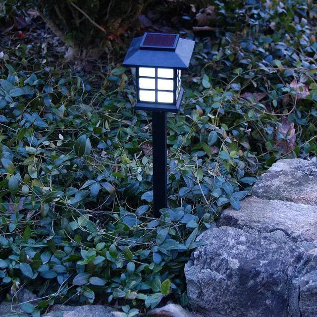 Alt view image 5 of 6 - Solar Powered Ground Lights, Black Window - Set of 4